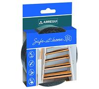 Arregui A-1050050 Antiscivolo nera per interni ed esterni, alta trazione forte, nastro adesivo di sicurezza per scale, gradini, 5 m x 25 mm