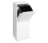 Arregui Basic CR201-B Pattumiera Differenziata 2 Scomparti | 2x 17L (34L) | Contenitore in Acciaio da Interno | Mobile per Raccolta Differenziata | Cestino per Spazzatura da Cucina e Ufficio | Bianco