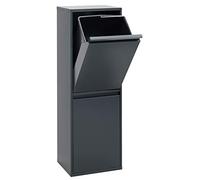 Arregui Basic CR204-B Pattumiera Differenziata 2 Scomparti | 2x 17L (34L) | Contenitore in Acciaio da Interno | Mobile per Raccolta Differenziata | Cestino Spazzatura da Cucina e Ufficio | Antracite