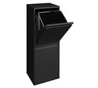 Arregui Basic CR206-B Pattumiera Differenziata 2 Scomparti | 2 x 17L (34L) | Contenitore in Acciaio da Interno | Mobile per Raccolta Differenziata | Cestino per Spazzatura da Cucina e Ufficio | Nero