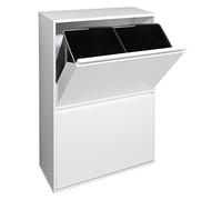 ARREGUI Basic CR601-B Pattumiera Differenziata 4 Scomparti | 4x17 L (68 L) | Contenitore in Acciaio da Interno | Mobile per Raccolta Differenziata | Cestino per Spazzatura da Cucina e Ufficio | Bianco