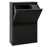 Arregui Basic CR606-B2 Pattumiera per Raccolta Differenziata | 4 Secchi | Mobile d'Acciao per Differenziata | 23+11+17+17 L (68 L) | con Secchio da 23 L per la Plastica | nero