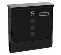 ARREGUI Chance E7004 Postale in Acciaio con Portagiornali, Cassetta della Posta con Serratura Coperta e Portanome, Facile de Montare, Nero, Formato M (DIN A4 e riviste) - 33x31,2x10 cm