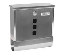 ARREGUI Chance E7007 Cassetta Postale in Acciaio Inossidabile con Portagiornali, Formato M (DIN A4), Cassetta della Posta con Serratura Coperta e Portanome, Facile de Montare, Inox