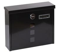 ARREGUI Chance E7104 Postale in Acciaio, Cassetta della Posta con Serratura Coperta e Portanome, Facile de Montare, Nero, Formato M (DIN A4 e riviste) - 24,5x31,2x10 cm