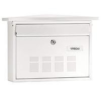 ARREGUI Deco E5701 Cassetta Postale Individuale in Acciaio, Cassetta della Posta da Parete, Fondo Stretto, Dimensione M (DIN A4 e Riviste), Facile da Montare, Bianco