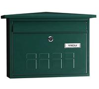 ARREGUI Deco E5703 Cassetta Postale Individuale in Acciaio, Cassetta della Posta da Parete, Fondo Stretto, Dimensione M (DIN A4 e Riviste), Facile da Montare, Verde