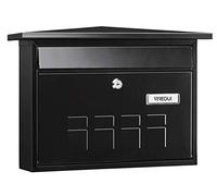 ARREGUI Deco E5704 Cassetta Postale Individuale in Acciaio, Cassetta della Posta da Parete, Fondo Stretto, Dimensione M (DIN A4 e Riviste), Facile da Montare, Nero