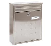 ARREGUI Dime V1327 Cassetta Postale Individuale in Acciaio Inossidabile, Cassetta della Posta da Parete, Cassetta Postale Componibile, Fondo Stretto, Dimensione M (DIN A4 e Riviste), Inox