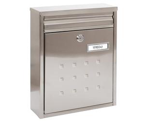ARREGUI Dime V1327 Cassetta Postale Individuale in Acciaio Inossidabile, Cassetta della Posta da Parete, Cassetta Postale Componibile, Fondo Stretto, Dimensione M (DIN A4 e Riviste), Inox