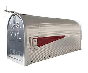 Arregui E2101 Cassetta postale singola in alluminio stile americano, inox, misura L (riviste e buste C4) - 22 x 48 x 17 cm