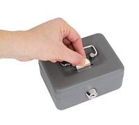 ARREGUI Elegant C9006 Cassetta di sicurezza con chiave per contare e trasportare denaro | Cassetta Portavalori in acciaio con fessura | Cassaforte portatile de 12,5 cm di larghezza | Grigio grafite