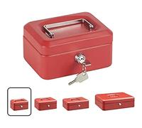 ARREGUI Elegant C9214 Cassetta di sicurezza con chiave per contare e trasportare denaro | Cassetta Portavalori in acciaio con vassoio Portamonete | Cassaforte portatile de 15 cm di larghezza | Rossa
