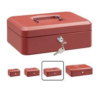ARREGUI Elegant C9234 Cassetta di sicurezza con chiave per contare e trasportare denaro | Cassetta Portavalori in acciaio con vassoio Portamonete | Cassaforte portatile de 25 cm di larghezza | Rosso