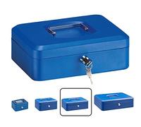 ARREGUI Elegant C9235 Cassetta di sicurezza con chiave per contare e trasportare denaro | Cassetta Portavalori in acciaio con vassoio Portamonete | Cassaforte portatile de 25 cm di larghezza | Blu