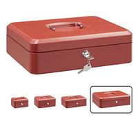 ARREGUI Elegant C9244 Cassetta di sicurezza con chiave per contare e trasportare denaro | Cassetta Portavalori in acciaio con vassoio Portamonete | Cassaforte portatile de 30 cm di larghezza | Rossa