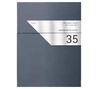 ARREGUI Line E6805CB Cassetta Postale da Esterno Personalizzata in Acciaio | Cassetta da Parete DIN A5 con Targhetta in Acciaio Inox Incisa | Nome e Numero Civico | Antracite