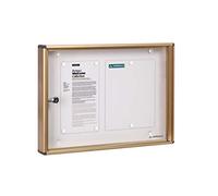 ARREGUI PAN46 Bacheca Magnetica con Anta Battente per Interni in Alluminio con Serratura e Chiave | 35 x 48 x 5 cm | Contiene 2 Fogli A4 | Dorato