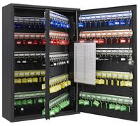 ARREGUI PL200EN Cassetta Portachiavi con Ganci Regolabili | Armadietto per 100 Chiavi | Cassetta di Sicurezza | Appendichiavi con Serratura Elettronica IP65 | Codici Programmabili | 55x38x14 cm | nero