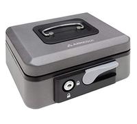 ARREGUI Popup C9726 Cassetta di sicurezza con chiave e pulsante per contare e trasportare denaro | Cassetta Portavalori in acciaio con vassoio Portamonete | Cassaforte portatile larghezza 20cm |Grigio