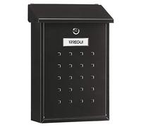 ARREGUI Premium E5604 Cassetta Postale Individuale in Acciaio, Cassetta della Posta da Parete, Dimensione M (DIN A4 e Riviste), Facile da Montare, Nero