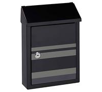 ARREGUI Smart Graphic E5724-STR Cassetta Postale Individuale in Acciaio con Serigrafia Decorativa "Lines", Cassetta Postale o Raccogliposta, Con 2 Feritoie, Dimensione S (DIN A5), Nero