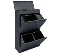 ARREGUI Top CR624-B2 Pattumiera Raccolta Differenziata | 4 Secchi | Mobile d'Acciao per Differenziata con Cassetto Superiore | 23+11+17+17L (68L)| Secchio per la Plastica e Rifiuti Organici| Antracite