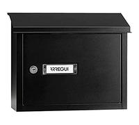 ARREGUI V4074 Maxi Cassetta Postale in Acciaio per Porte o Cancelli Interni, Cassetta Postale 33x4 cm, Taglia M (DIN A4 Posta e Rivista), Anticorrosivo, nero testurizzato