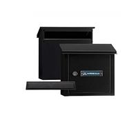 ARREGUI V4084 Pack Maxi copri fessura + cassetta postale in acciaio per porte o cancelli esterni, cassetta postale da esterno, cassetta postale 32,5x3 cm, taglia M (DIN A4 e rivista), nero