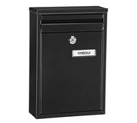 ARREGUI Zaguán E5754 Cassetta Postale Individuale in Acciaio, Cassetta Postale o Raccogliposta, Con 2 Feritoie, Cassetta Postale Da Esterno, Dimensione S (DIN A5), Facile da Montare, Nero