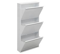 Arregui Zeo CZ301-Z - Scarpiera in acciaio con capacità di 9-12 paia di scarpe, scarpiera stretta da 14 cm di fondo, scarpiere per ingresso, corridoio, parete, senza assemblaggio, bianco
