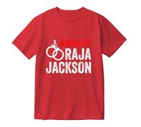 Arrest Raja Jackson Graphic Cotton T-Shirt - Unisex Girocollo Manica Corta Statement Tee, Casual Streetwear Protest Shirt, Rosso, 3XL