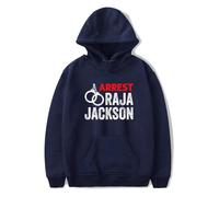 Arrest Raja Jackson Graphic Hoodie - Felpa unisex a maniche lunghe con cappuccio Streetwear Protest Pullover, casual Statement Top, Marina Militare, M