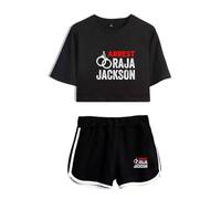 Arrest Raja Jackson Graphic Set di due pezzi - Top corto a maniche corte e pantaloncini, abbigliamento casual streetwear Protest Outfit, Nero 1 Nero, L