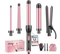 Arricciacapelli 5 in 1 con Piastra - BESTOPE MIX Ferro Arricciacapelli Con Diversi Accessori Per Ricci Grandi E Piccoli, da 10 mm a 32 mm Riscaldamento Rapido, 2 Impostazioni Di Temperatura