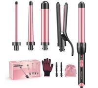 Arricciacapelli 5 in 1 con Piastra - Ferro Arricciacapelli Con Diversi Accessori Per Ricci Grandi E Piccoli, da 10 mm a 32 mm Riscaldamento Rapido, 2 Impostazioni Di Temperatura