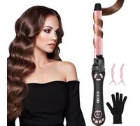 Arricciacapelli Automatico 25mm - Ferro Arricciacapelli per Tutti i Tipi di Capelli, Rapido e Senza Sforzo con Riscaldamento Veloce, Doppia Velocità e Display LCD 120°C-230°C per Onde Beach Durature