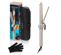 Cecotec Arricciacapelli pinza da 25 mm SurfCare CurlClip. Rivestimento Ceramica, Cheratina e Olio di Argan, Riscaldamento Rapido, 5 Temperature, Guanto e Borsa Termoresistente, Cavo Girevole