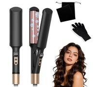 Arricciacapelli da donna, con 2 barili, arricciacapelli portatile con 5 temperature da 48,9 a 93,3 °C, ondulatore per capelli a sirena per stile ondulato, da donna (oro rosa)