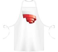 Arricciata Polonia Bandiera Lucido Giorno Calcio Cotone Grembiule 100% Biologico