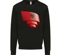 Arricciato Albania Bandiera Albanese Giorno Calcio Bambini Felpa Maglione