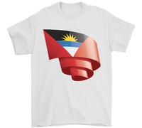 Arricciato Antigua And Barbuda Bandiera Giorno Calcio T-Shirt 100% Cotone