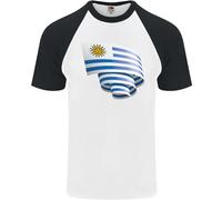 Arricciato Bandiera Uruguay Uruguaiano Giorno Calcio DA UOMO S/S Baseball