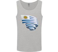 Arricciato Bandiera Uruguay Uruguaiano Giorno Calcio Uomo Canotta Maglia