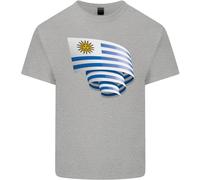 Arricciato Bandiera Uruguay Uruguaiano Giorno Calcio Uomo Cotone T-Shirt