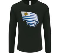 Arricciato Bandiera Uruguay Uruguaiano Giorno Calcio Uomo Maniche