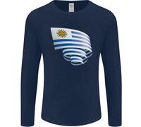 Arricciato Bandiera Uruguay Uruguaiano Giorno Calcio Uomo Maniche