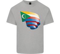 Arricciato Comore Bandiera Comorian Giorno Calcio Uomo Cotone T-Shirt