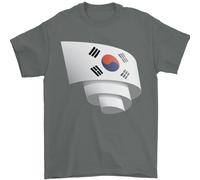 Arricciato Corea Del Sud Bandiera Coreana Giorno Calcio T-Shirt 100% IN Cotone