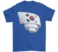 Arricciato Corea Del Sud Bandiera Coreana Giorno Calcio Uomo T-Shirt 100% Cotone